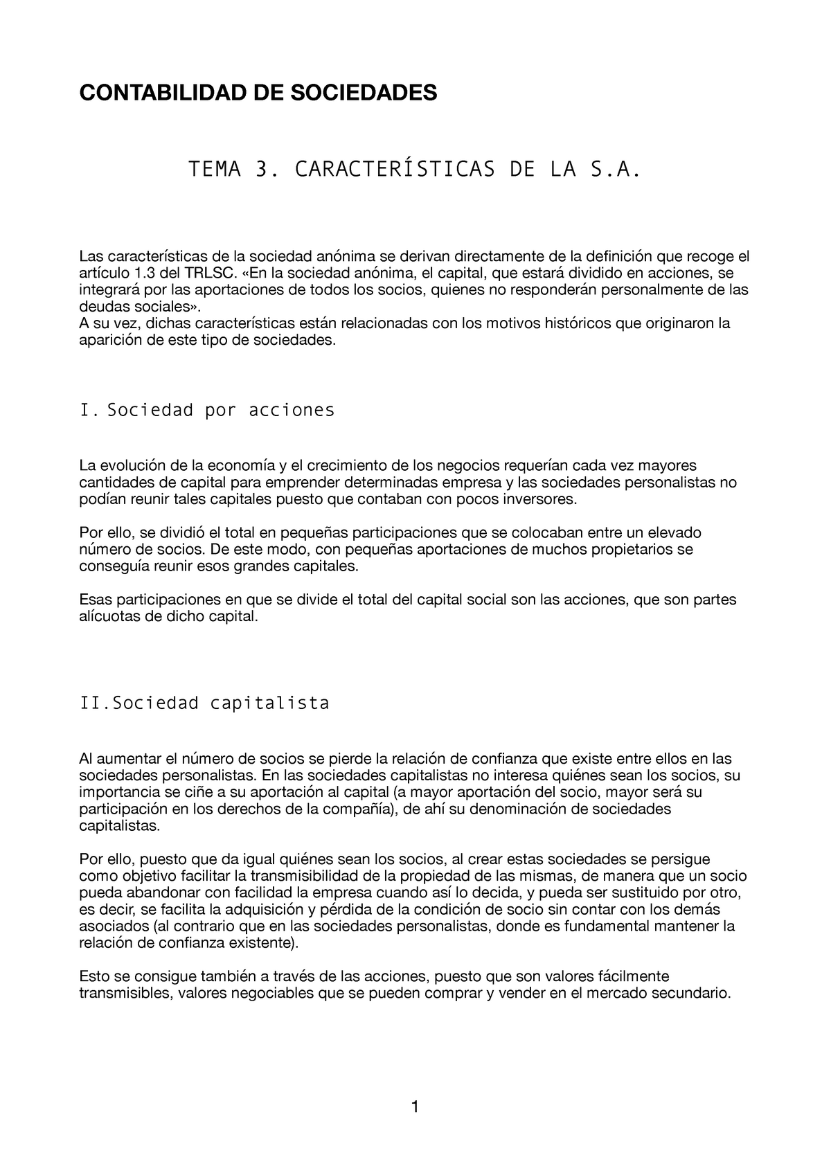 Tema 3 Contabilidad De Sociedades Contabilidad De Sociedades Tema 3 CaracterÍsticas De La S 5248