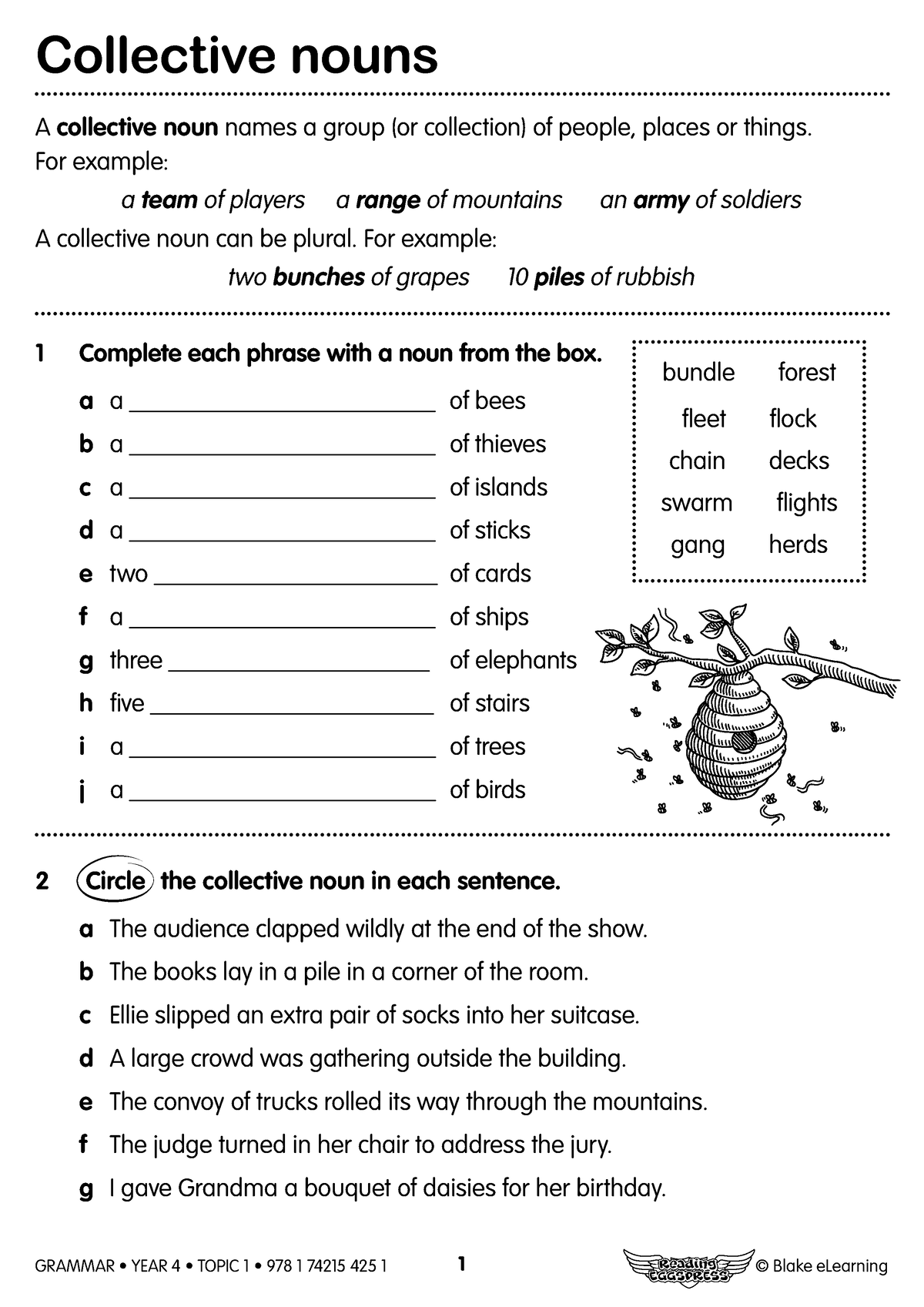 AU REX Grammar SB Y4 - vsv - 2 Circle the collective noun in each ...