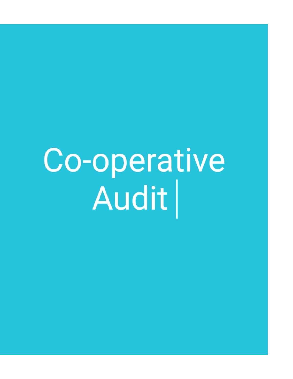 Co-operative Audit - B.com Programe - Delhi University - Studocu