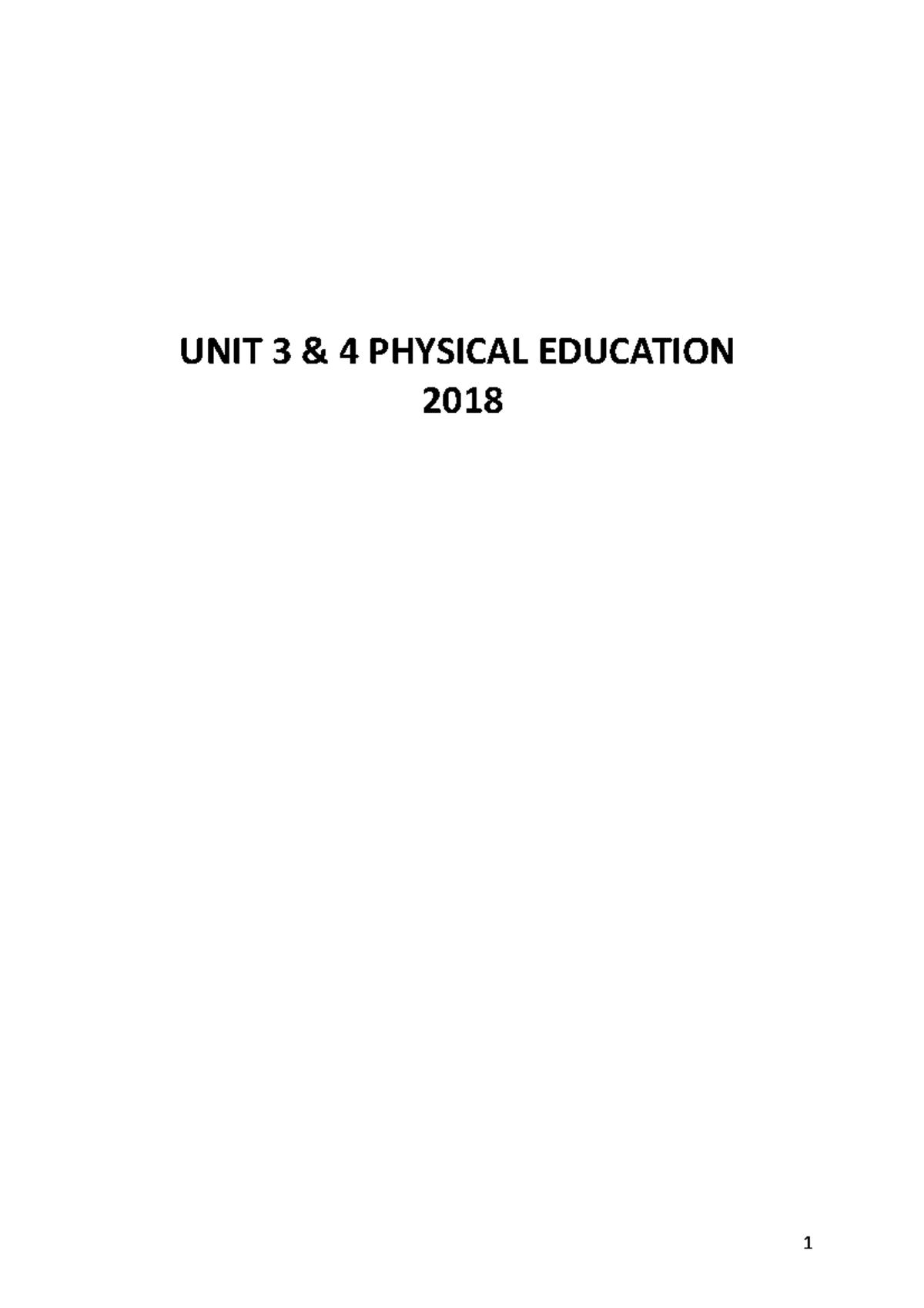 Exam Notes - Pe - UNIT 3 & 4 PHYSICAL EDUCATION 2018 UNIT 3: MOVEMENT ...