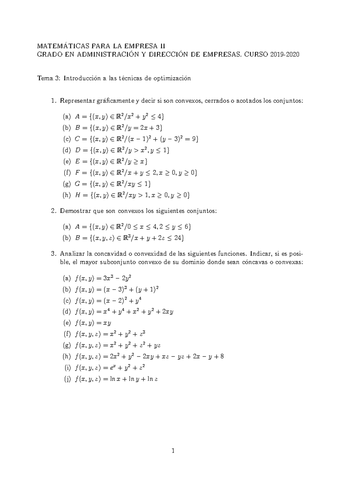 Relacion 3 Introduccion A La Tecnicas De Optimizacion Studocu