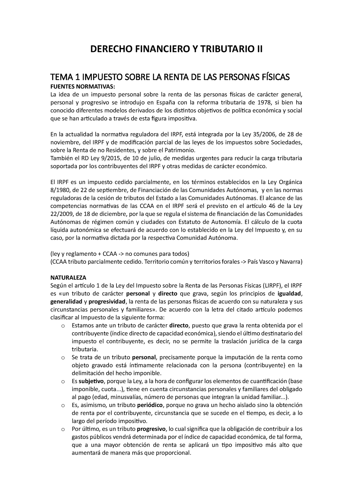 Tema 1 Fyt - URJC - DERECHO FINANCIERO Y TRIBUTARIO II TEMA 1 IMPUESTO ...