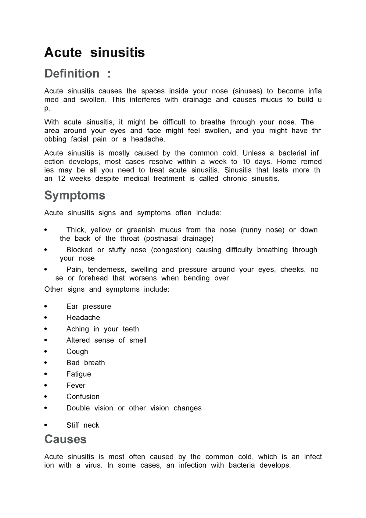 acute-sinusitis-acutetsinusitist-definitiont-studocu