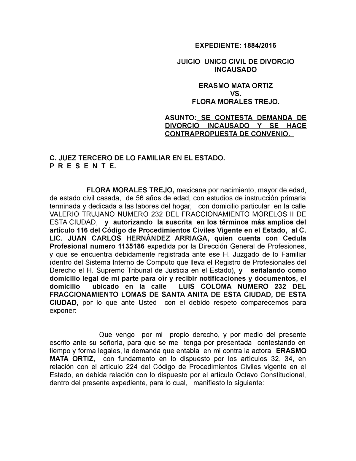 Demanda De Divorcio Incausado Pdf 8718