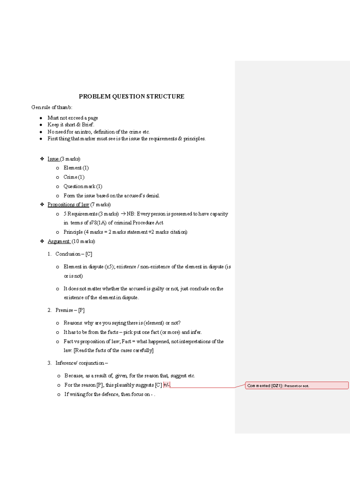 Problem Question Structure (Dr TB Mosaka) - PROBLEM QUESTION STRUCTURE ...