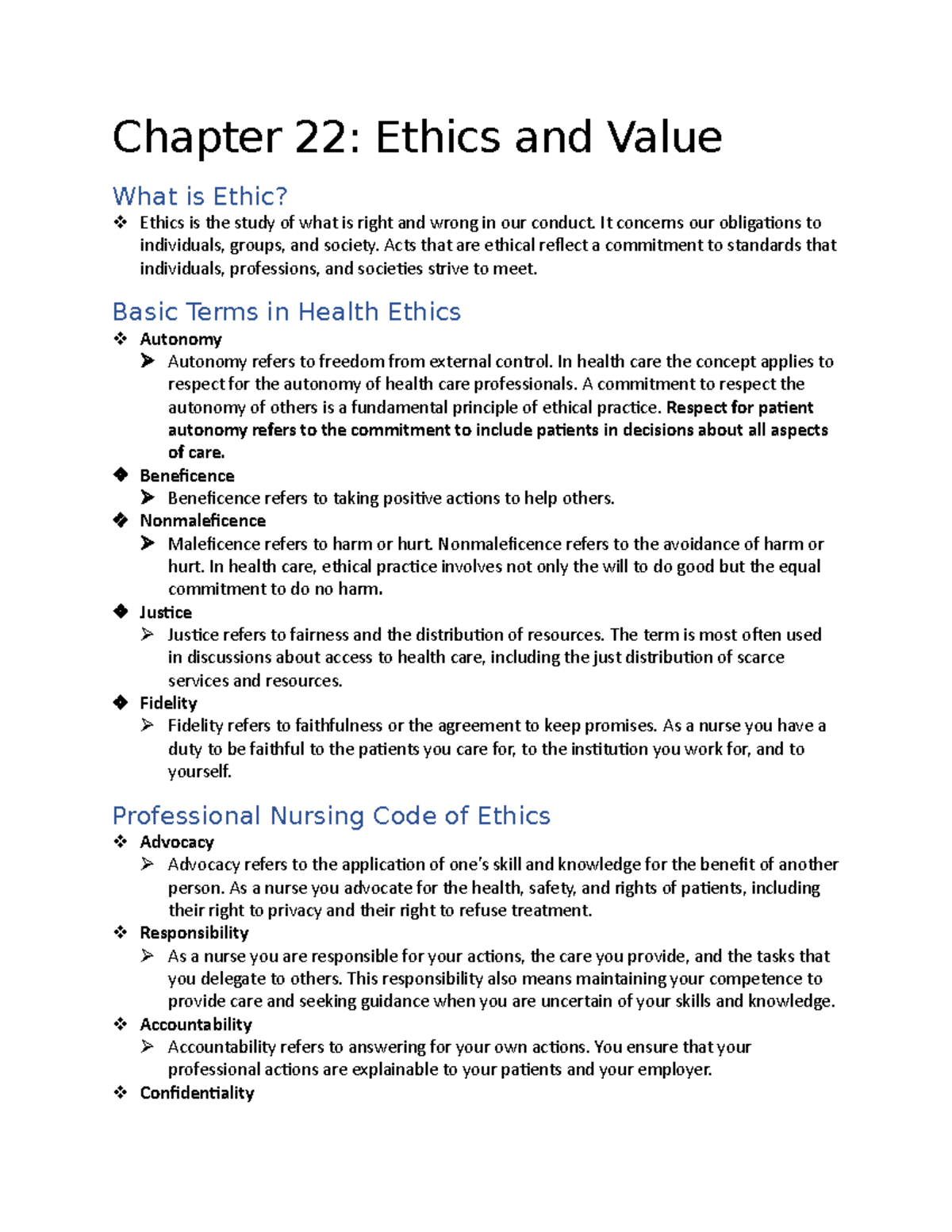 Chapter 22 Ethic And Value - Chapter 22: Ethics And Value What Is Ethic ...