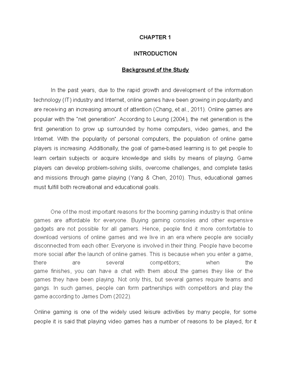 Intro.trial - Idea - CHAPTER 1 INTRODUCTION Background of the Study In ...