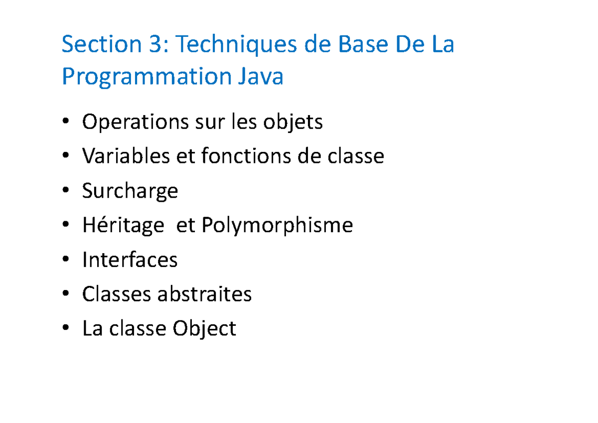 CH 3 - Techniques de Base De La Programmation Java - Section 3 ...