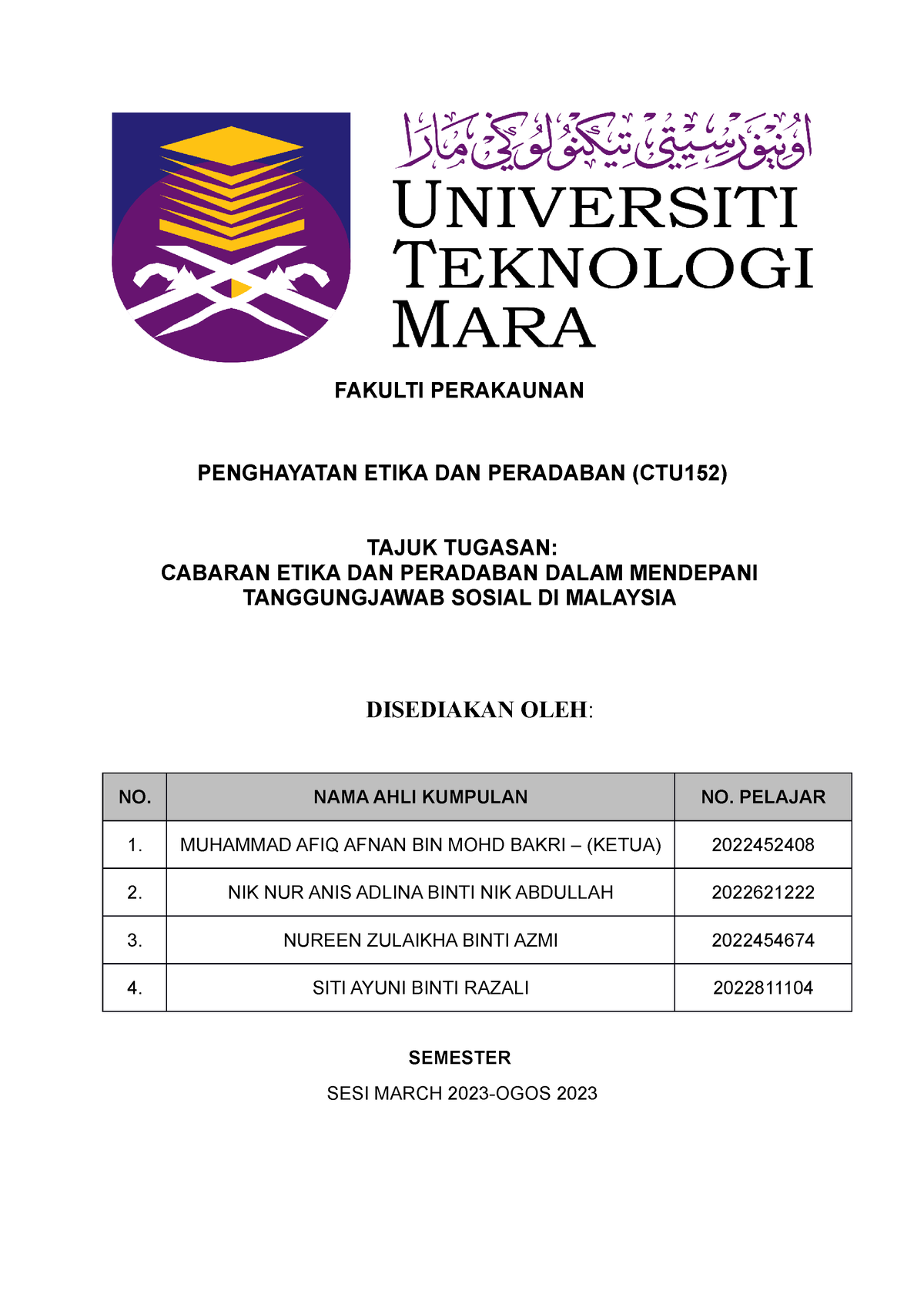 group assignment ctu152