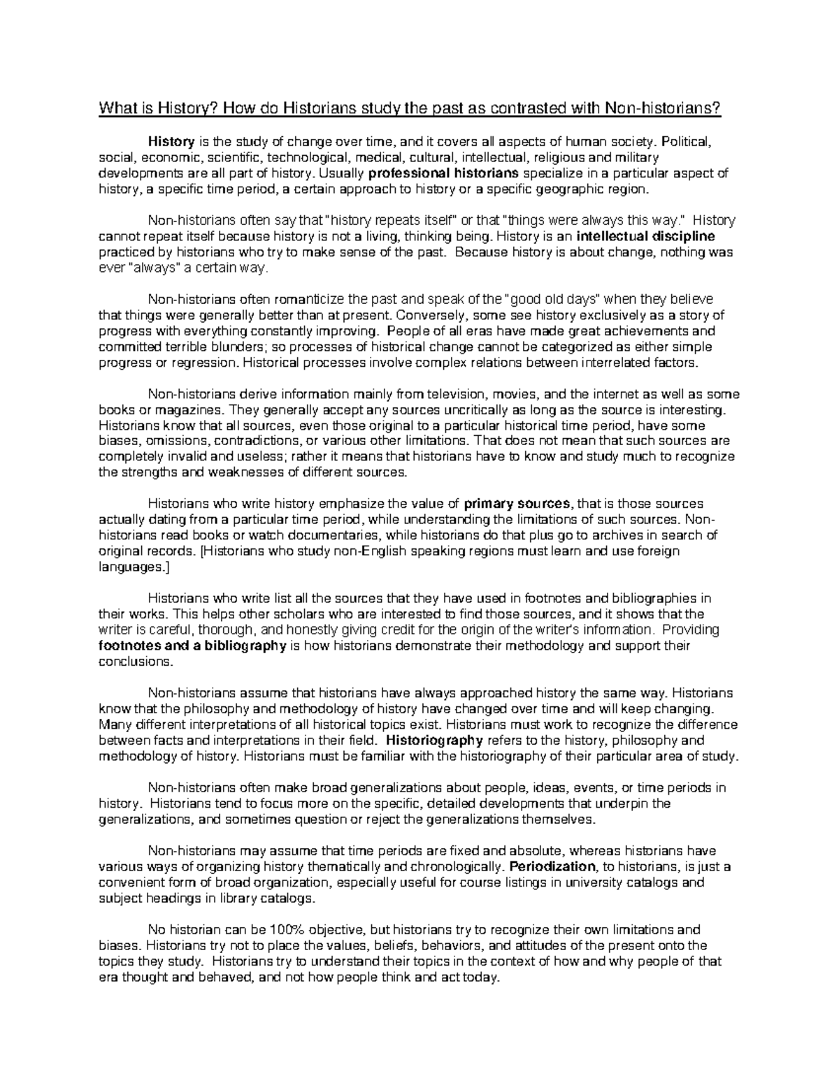 What-is-history - Lecture notes 1 - What is History? How do Historians ...