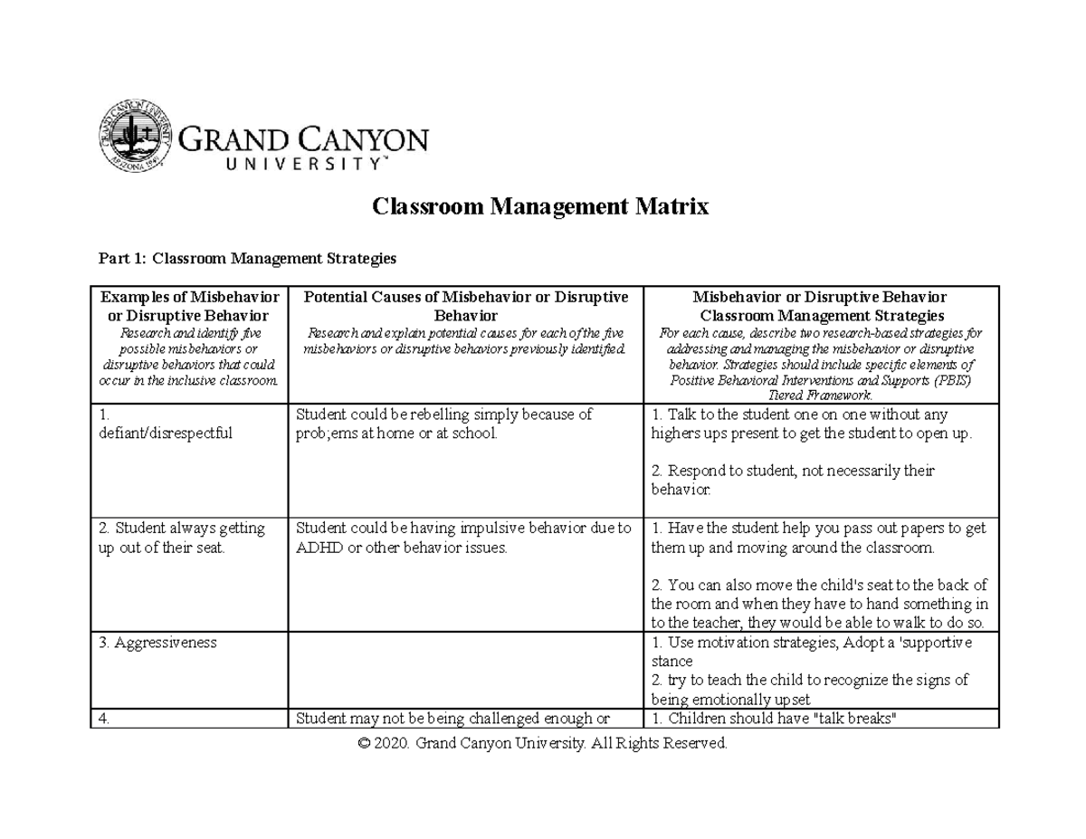 Week 4 Matrix final (1) - 340 - GCU - Studocu