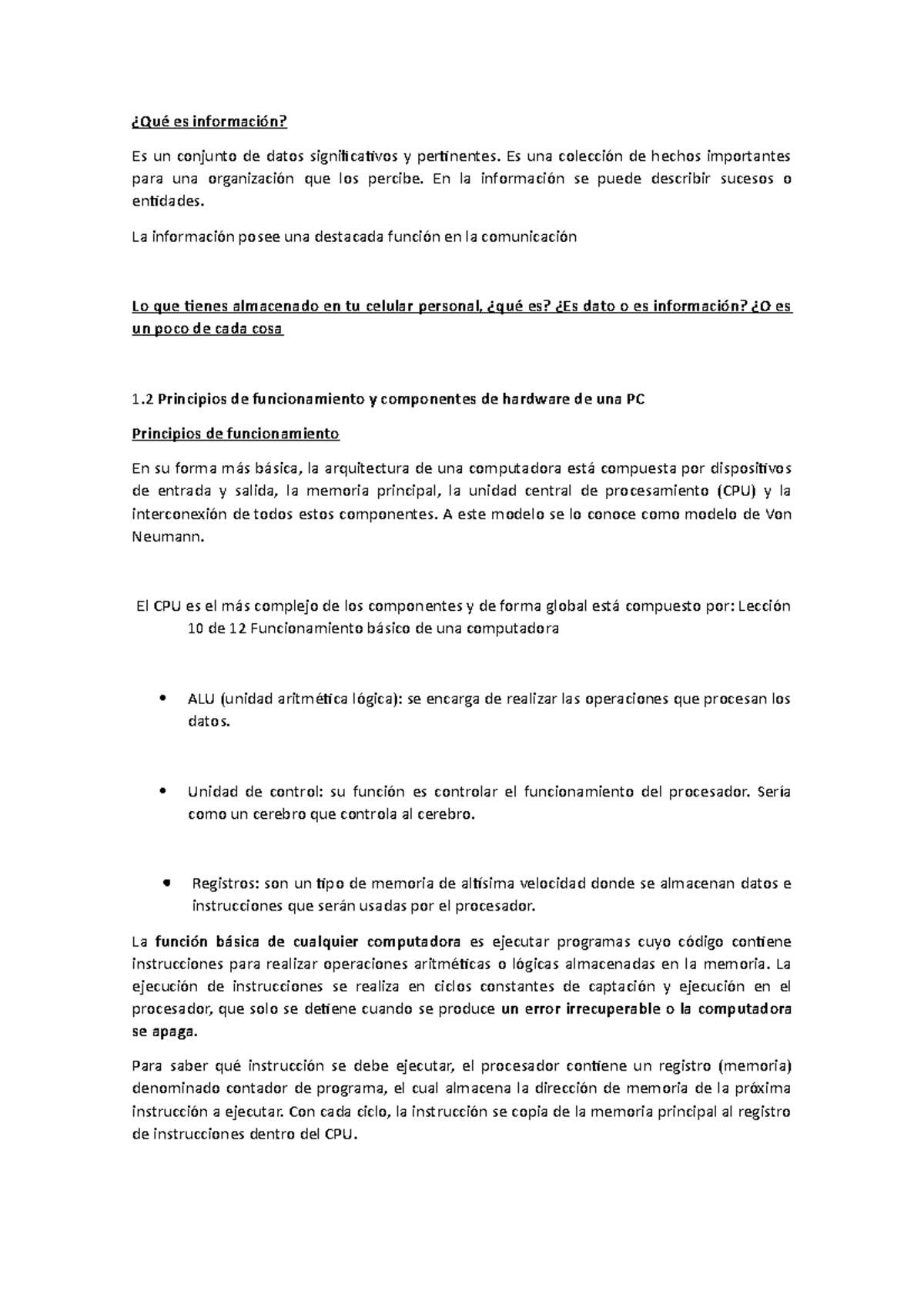 Resumen API 1 Modulo 1 - ¿Qué es información? Es un conjunto de datos ...