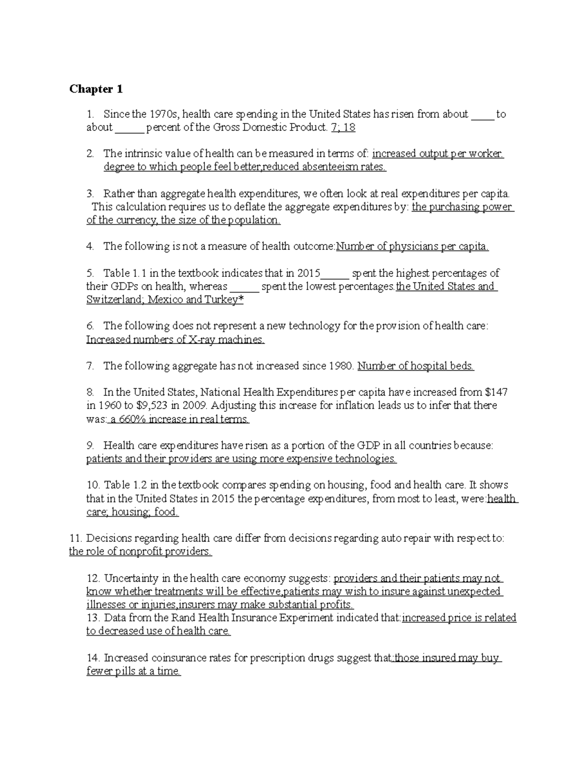 Chapter 1 notes Economics of health and healthcare Chapter 1 Since