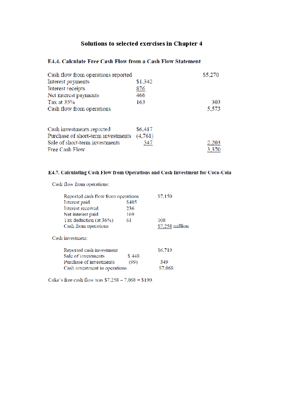 Solutions To Selected Exercises In Chapter 4 - Financial Statement ...