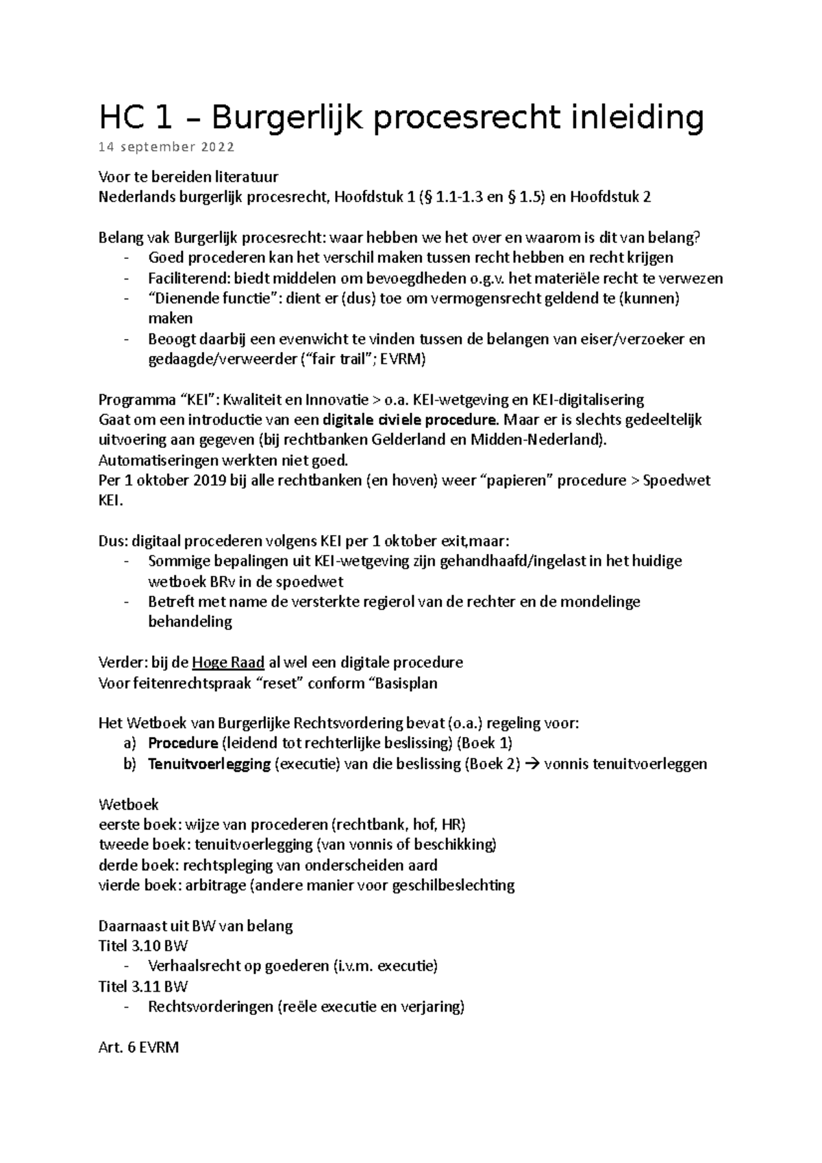 HC 1 - Hoorcollege 1 Burgerlijk Procesrecht 2022 B3 - HC 1 – Burgerlijk ...