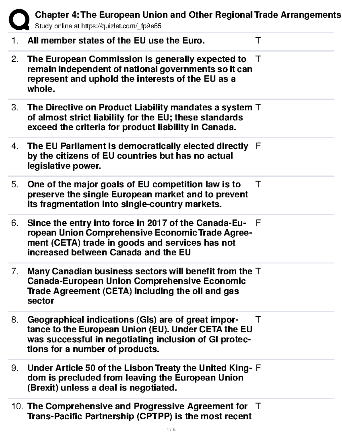 CH4 The EU and other regional trade agreements - Study online at ...