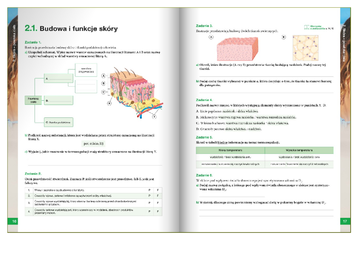 Budowa I Funkcje Skóry - Zadania KSIĄŻKA - Biologia - Studocu