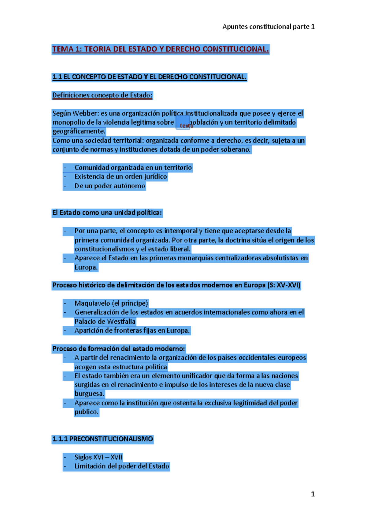 Apuntes Constitucional - TEMA 1: TEORIA DEL ESTADO Y DERECHO ...