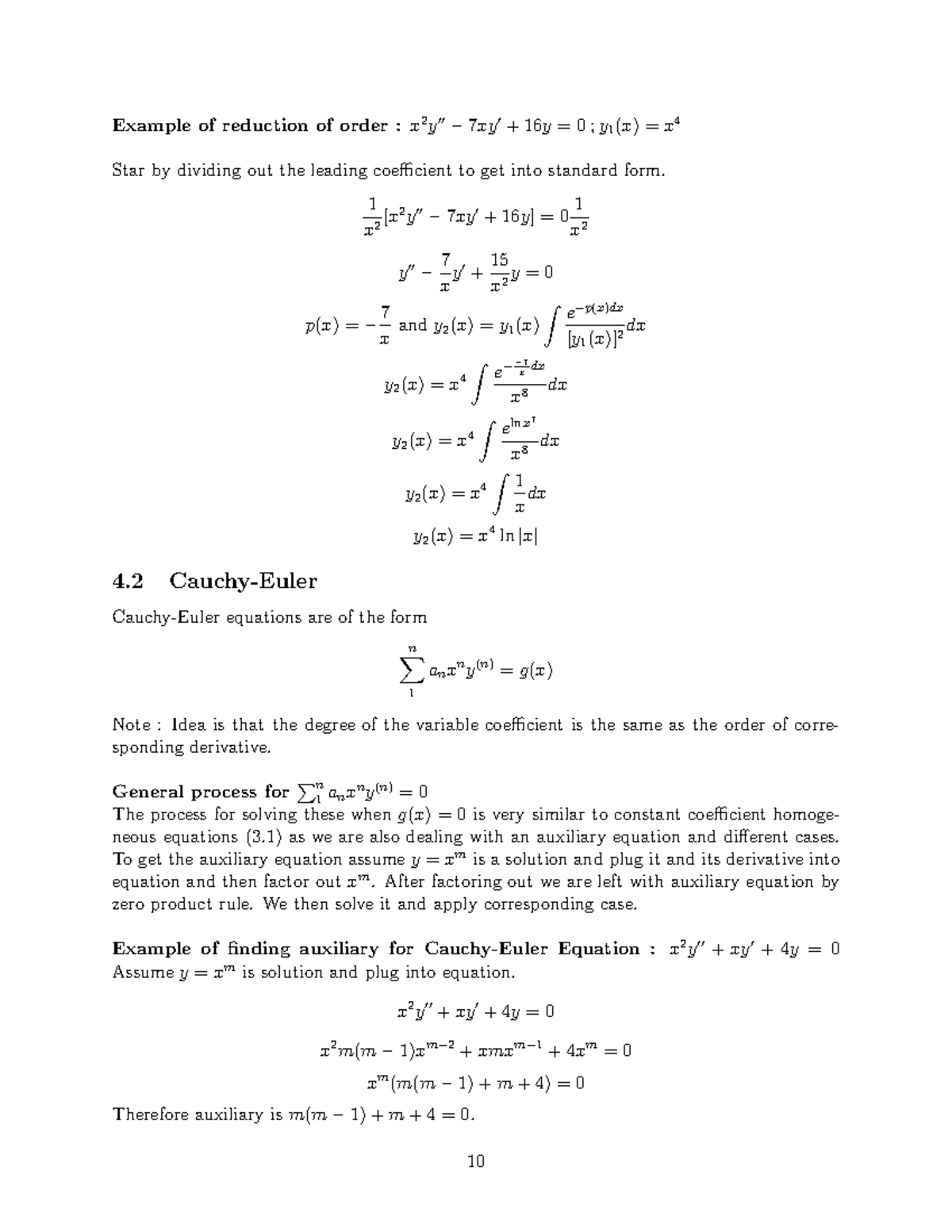 Differential Equations Lecture Notes1113 Example of reduction of