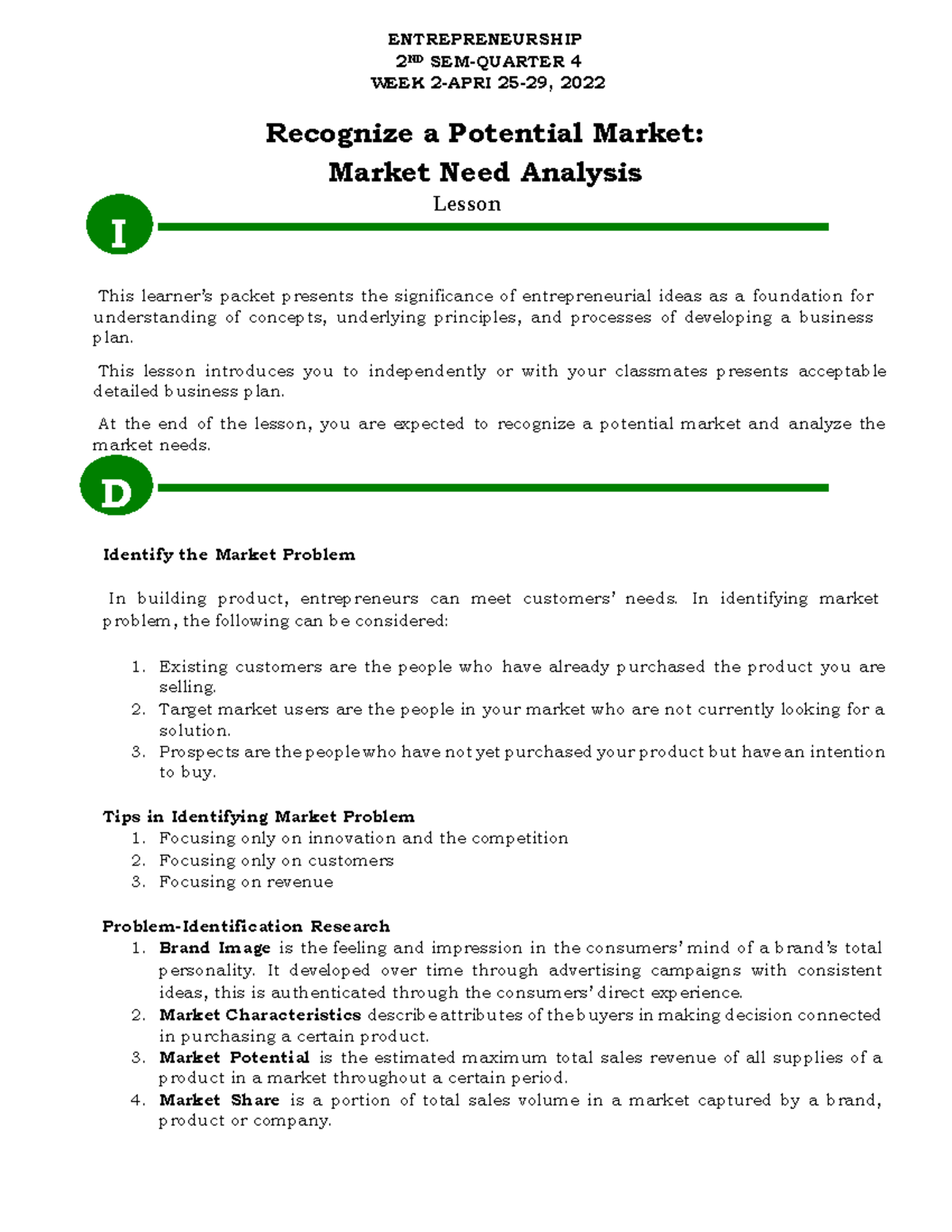 WEEK 2- Entrep.- Activity(W2)- Learning TASK-April 25-29,2022-R2 ...