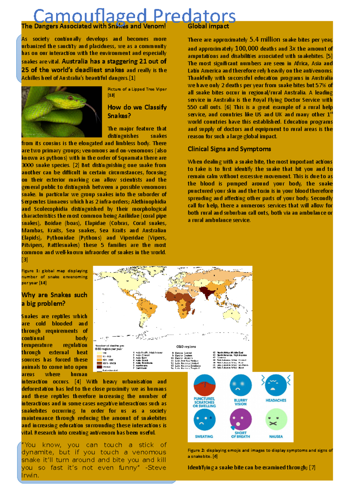 Camouflaged Predators Poster Assignment - 091352 - Studocu