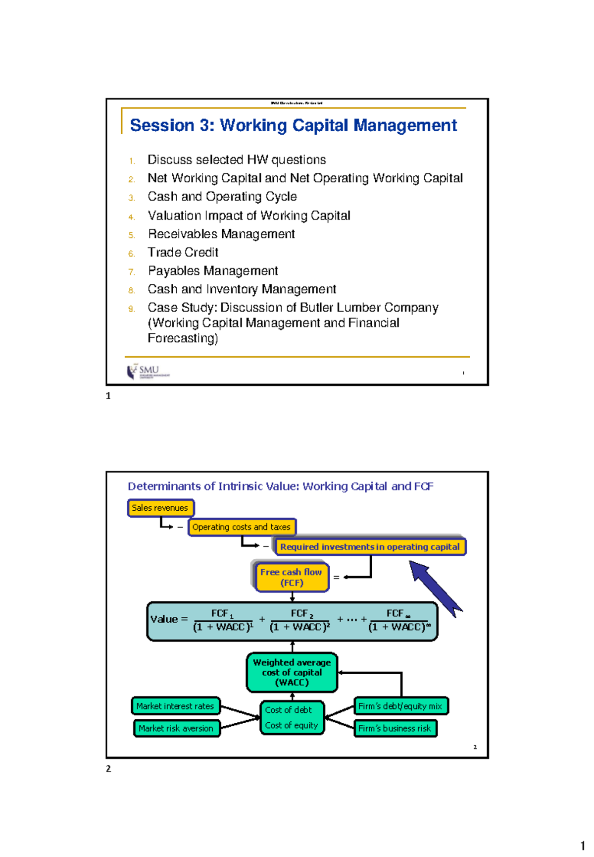 Session 3.Working Capital - Session 3: Working Capital Management 1 ...