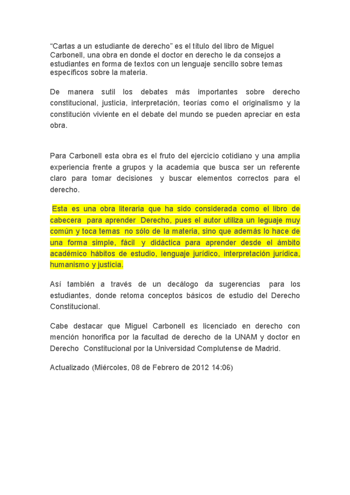 94240287 Cartas a Un Estudiante de Derecho “Cartas a un estudiante de derecho” es el título