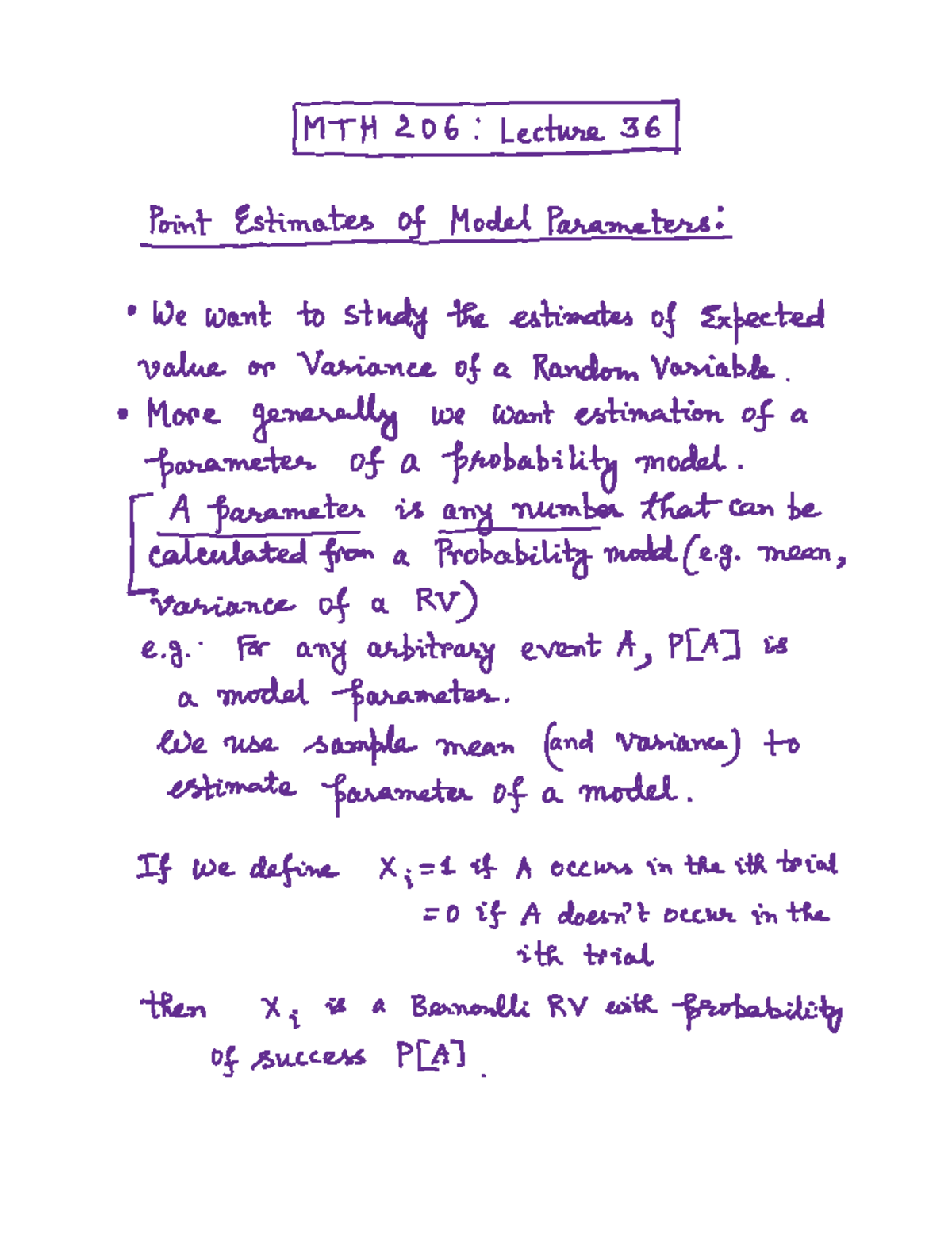36 - lec 36 - LHI Lecture Intestinate emodelParameters We want to study ...