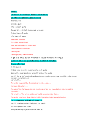 AQA GCSE English Language Paper 1 revision booklet - GCSE English ...