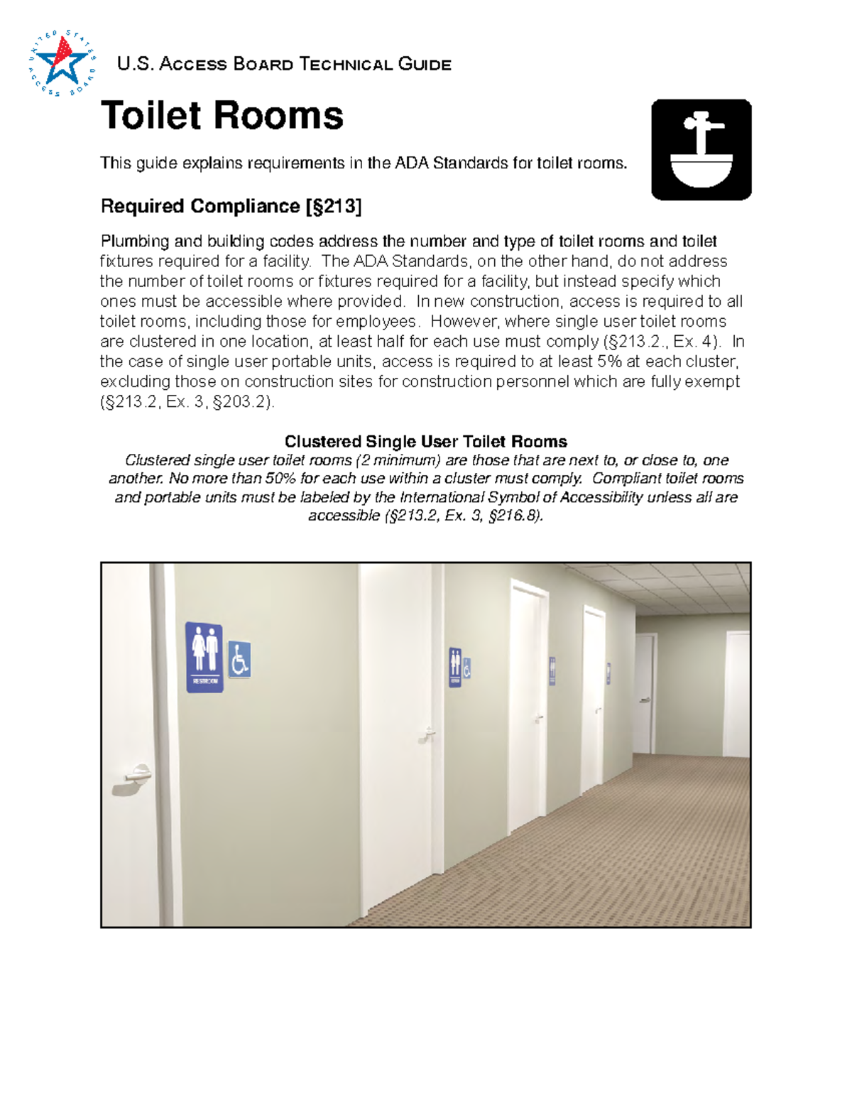 Toiletrooms ADA Toilet Rooms This guide explains requirements in