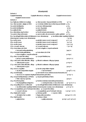 Zadania Z Logiki I Odpowiedzi - Logika Prawnicza - UKSW - Studocu