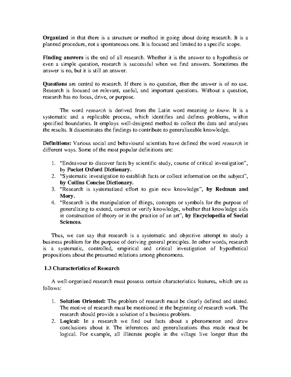 All PDF - Research methods - Organized in that there is a structure or ...