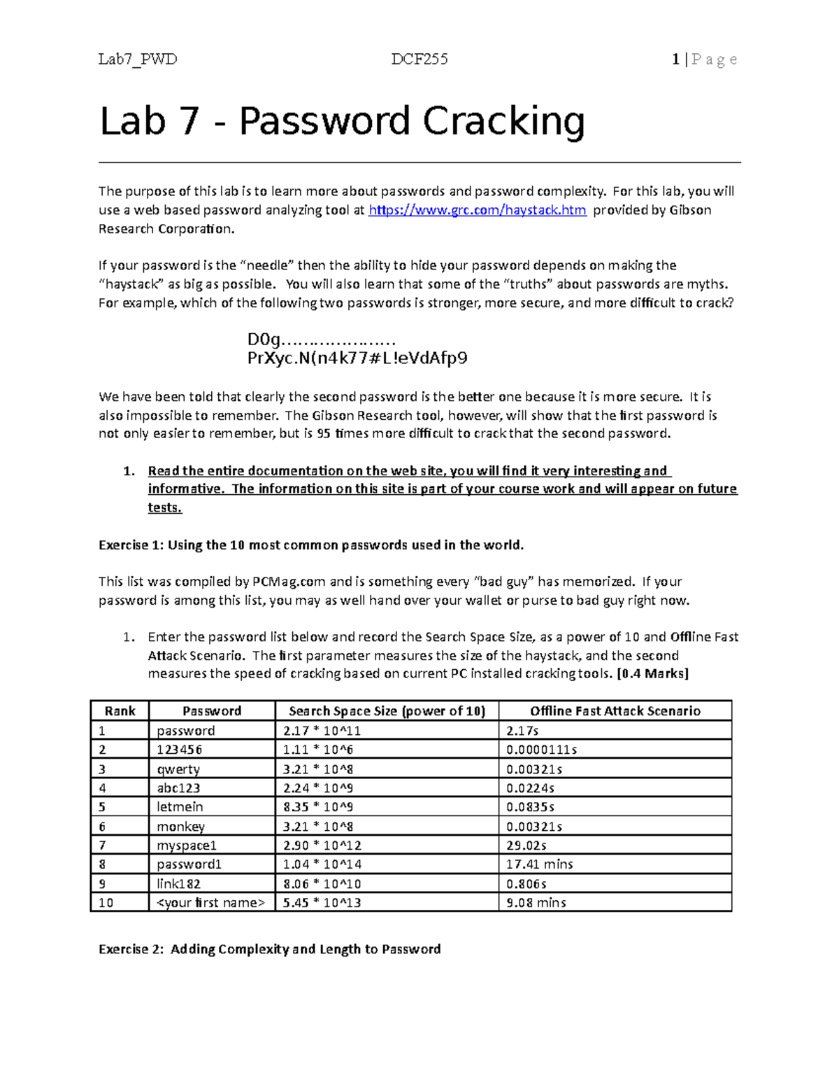 Neerja Lab7 Password - lab - Lab7_PWD DCF255 1 | P a g e Lab 7 ...
