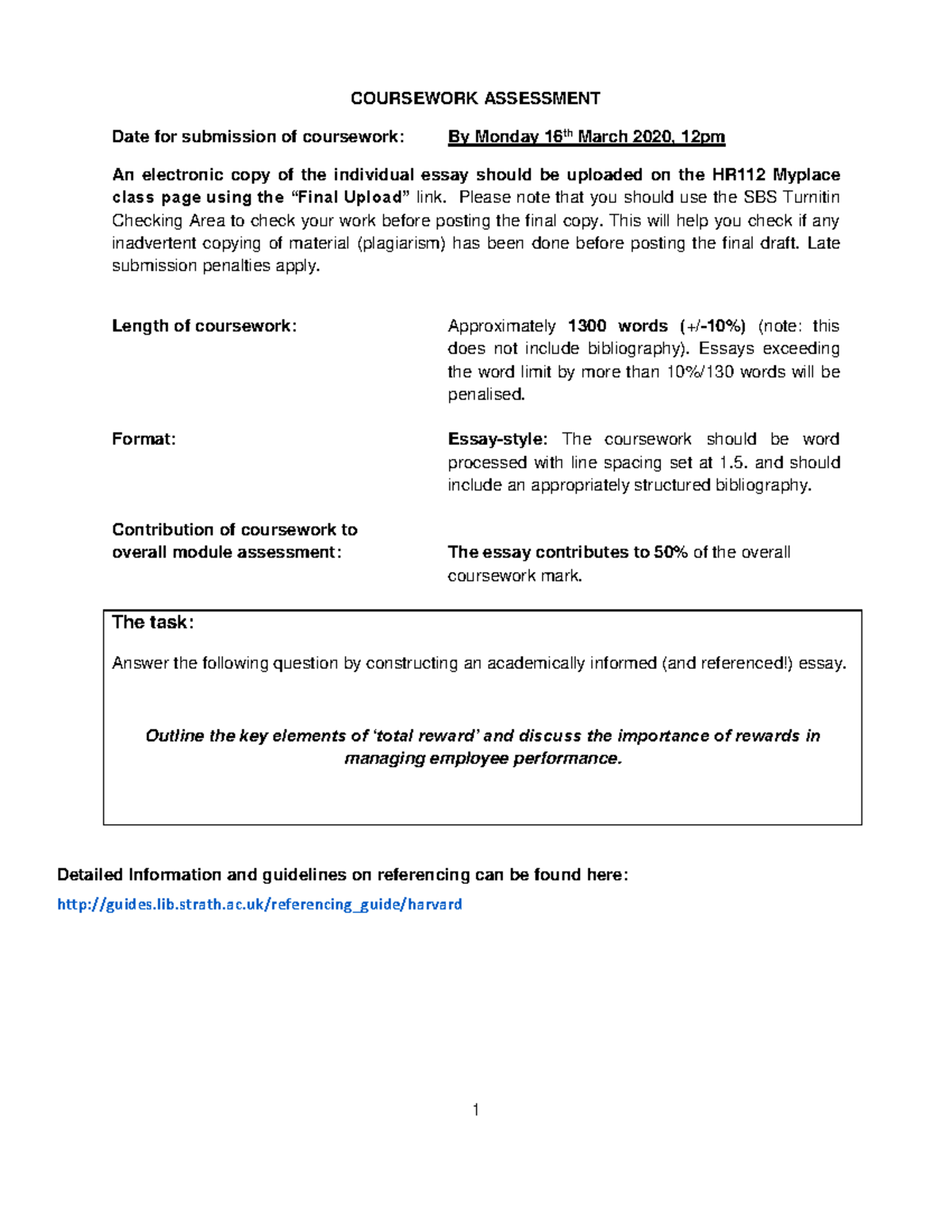 coursework assessment policy