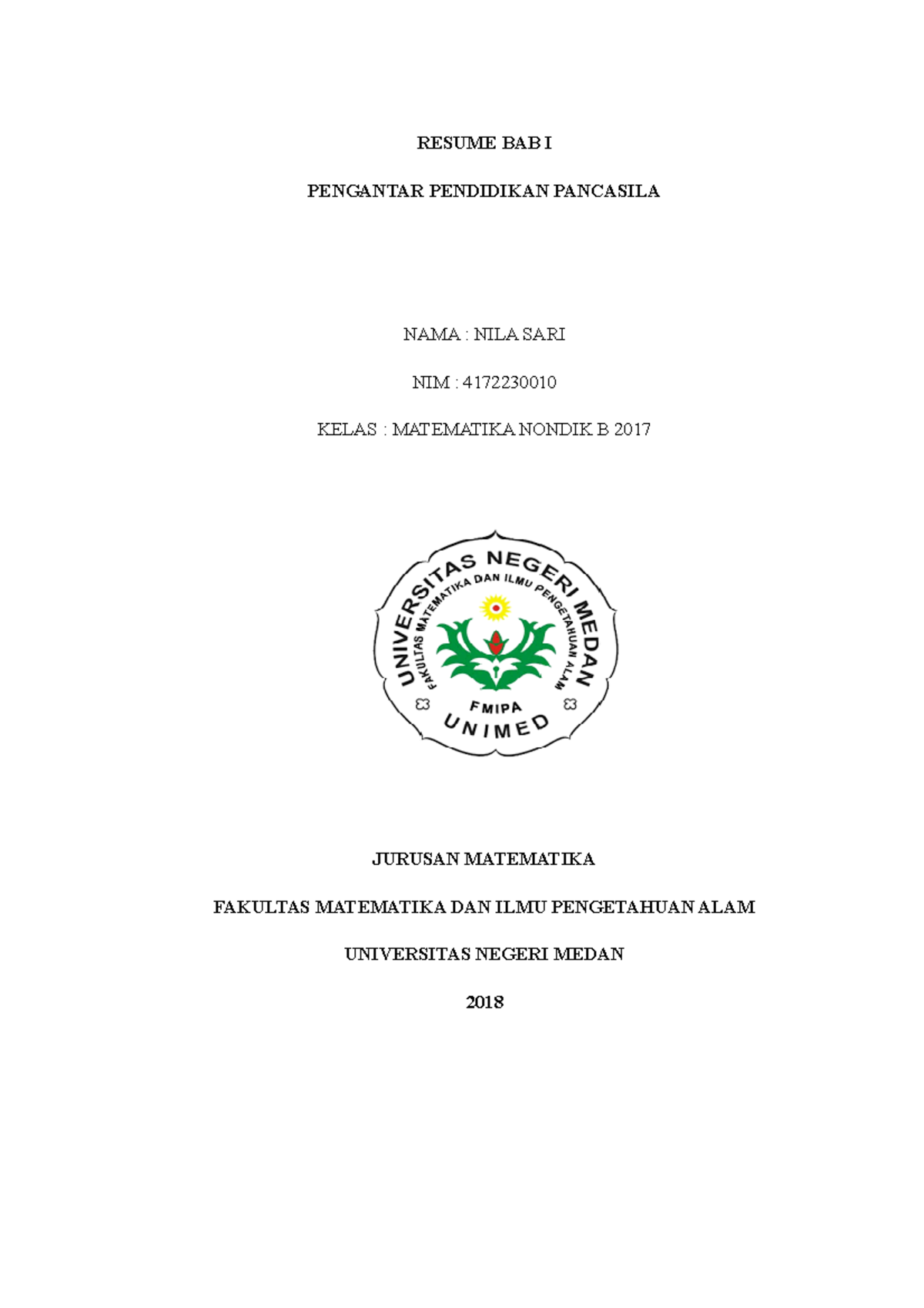 Catatan Kuliah BAB I - RESUME BAB I PENGANTAR PENDIDIKAN PANCASILA NAMA ...