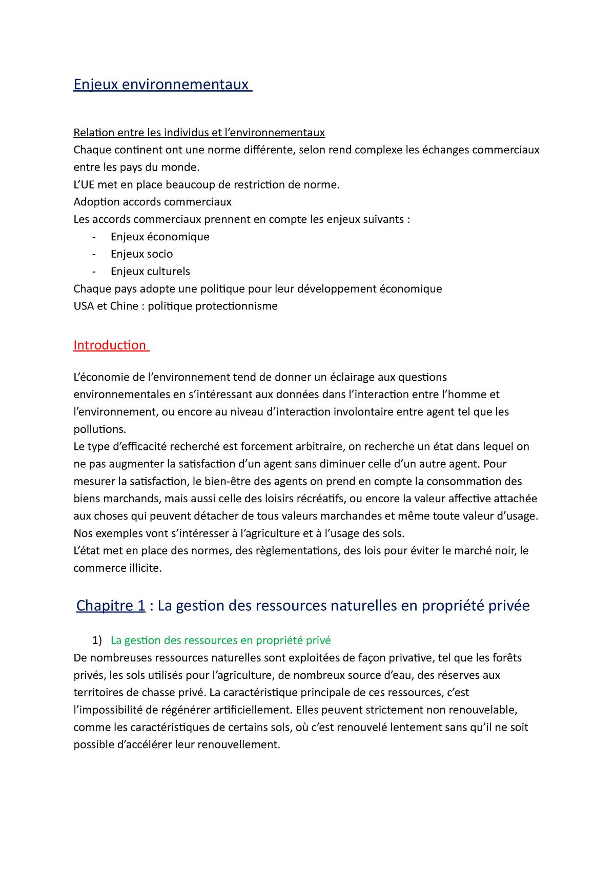 Enjeux Environnementaux - Enjeux Environnementaux Relation Entre Les ...