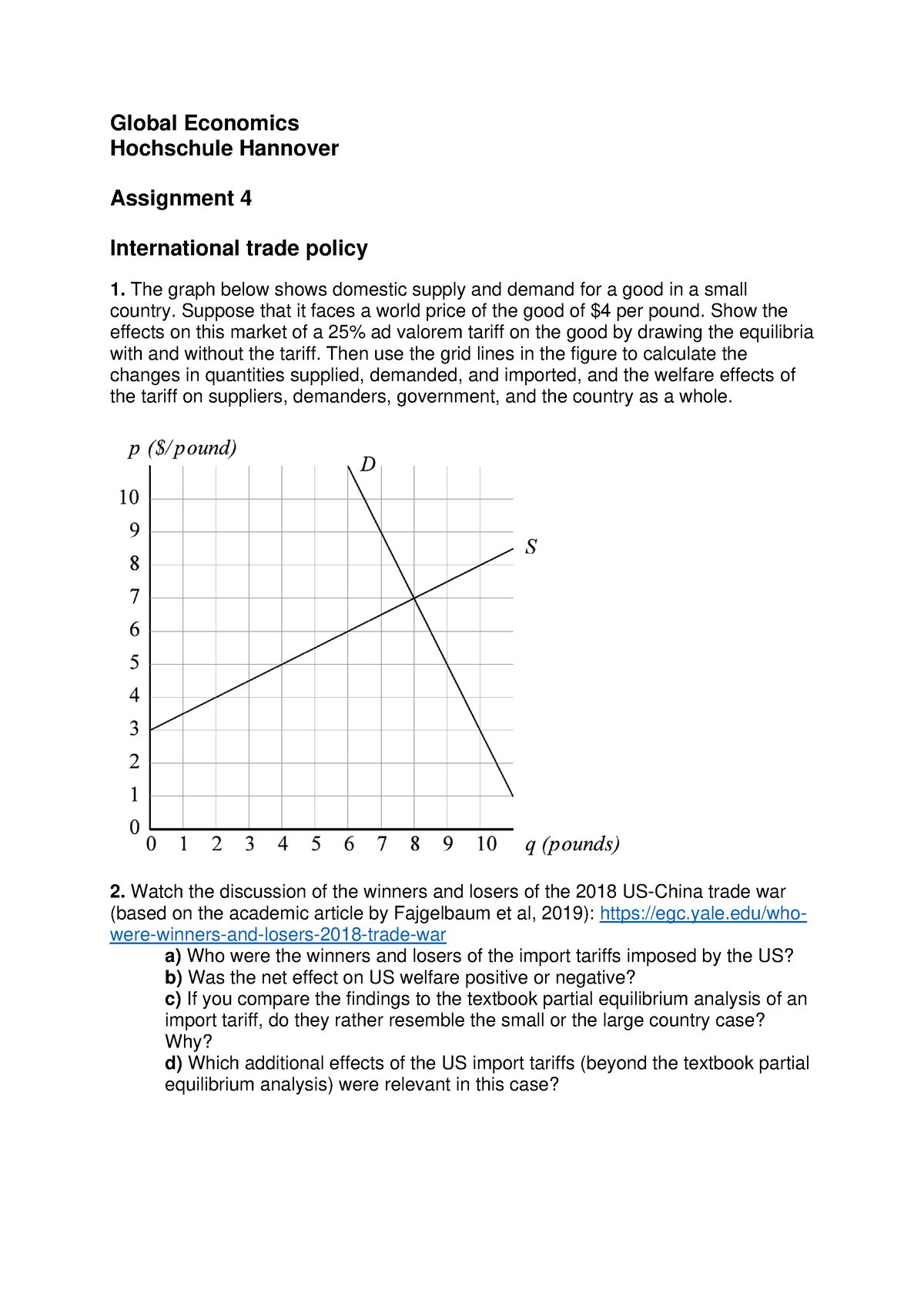 global economic policy assignment