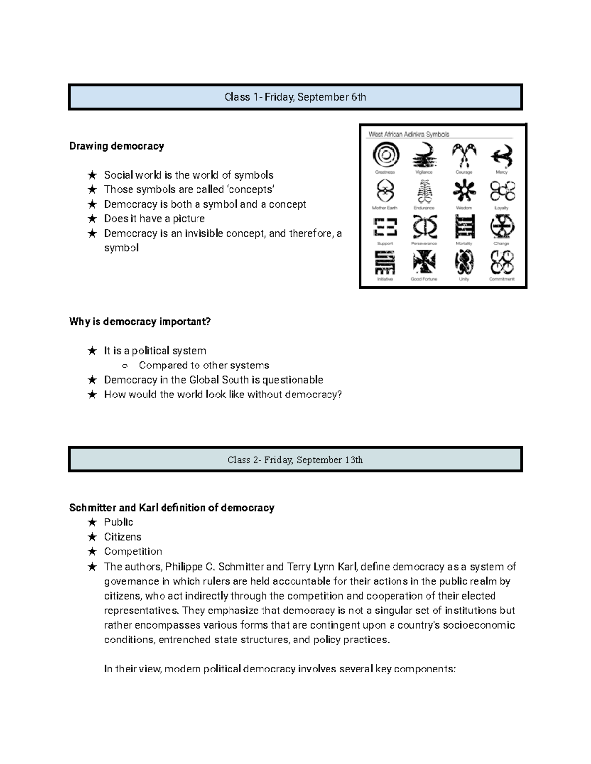 PSCI 1100 - PSCI 1100 notes lectures 1- 10 - Class 1- Friday, September ...