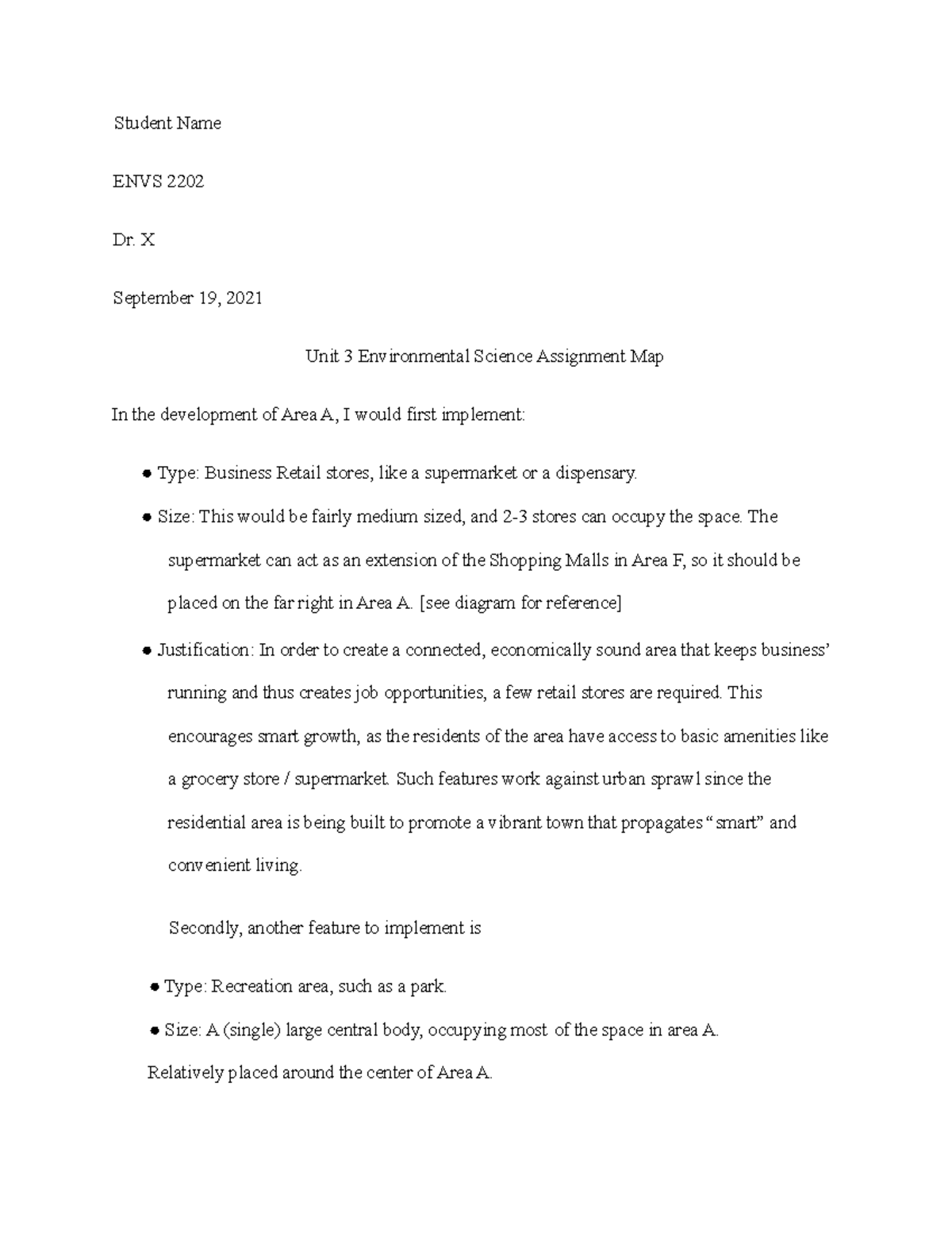 Unit 3 Environmental Science Assignment Map - Student Name ENVS 2202 Dr ...