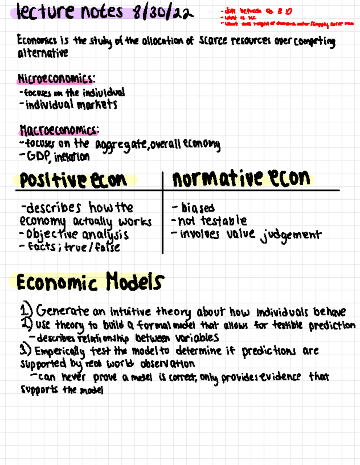 Intro to Microeconomics - lecture notes dif) between 8130/22 Whatis Mc ...