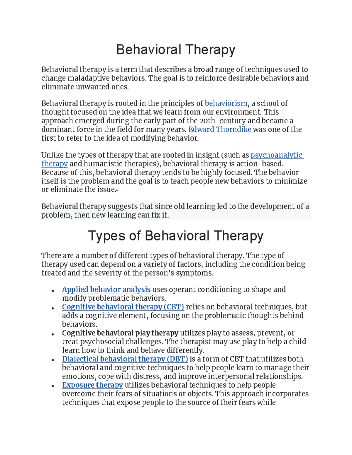 Behavioral Therapy - Behavioral Therapy Behavioral Therapy Is A Term ...