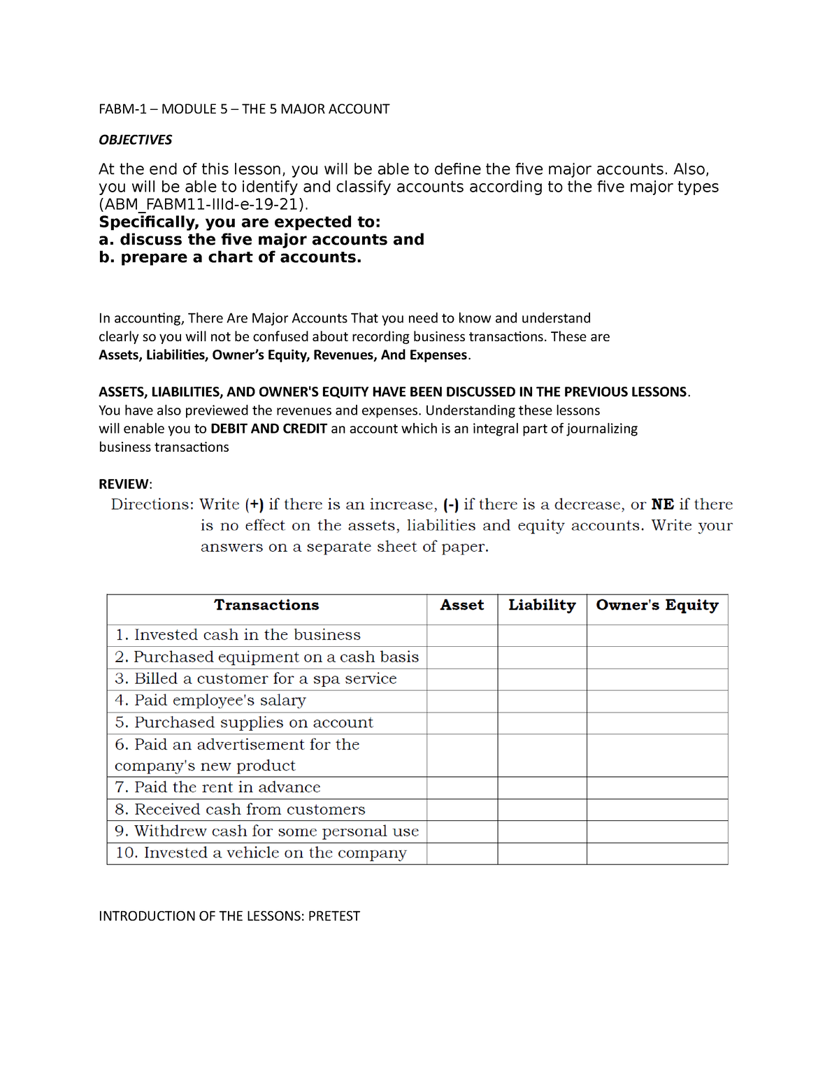 Fabm-1-Module-4-The-five-major-account - FABM-1 – MODULE 5 – THE 5 ...