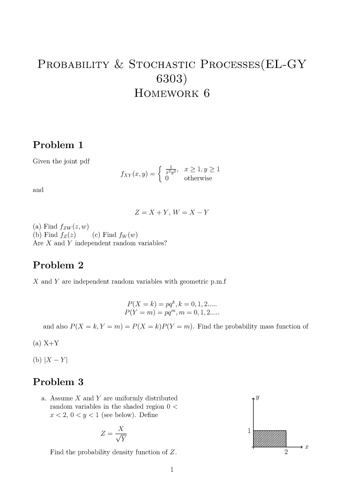 homework 6 probability simulation estimation and assessing models