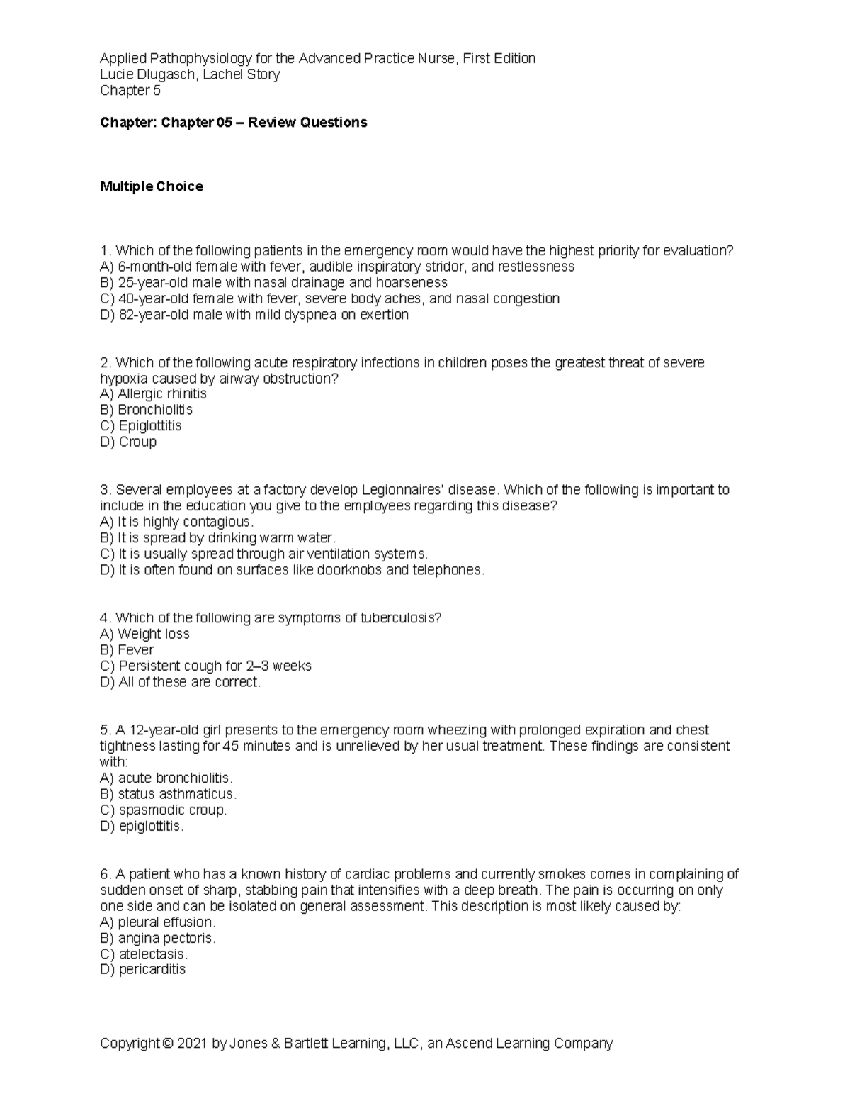 Chap5 Review Ques - nothing - Lucie Dlugasch, Lachel Story Chapter 5 ...