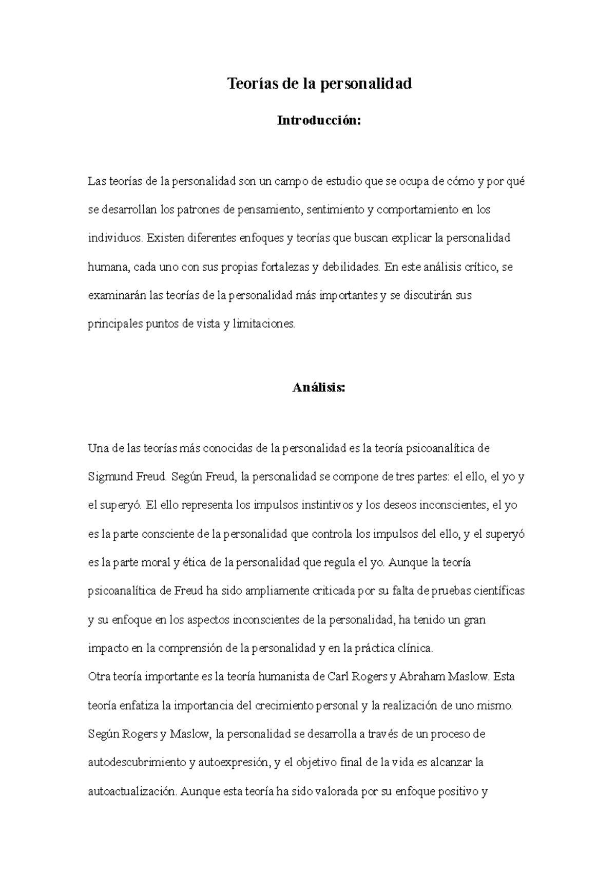 Teorías de la personalidad - 1. Teorías de la personalidad 2 ...