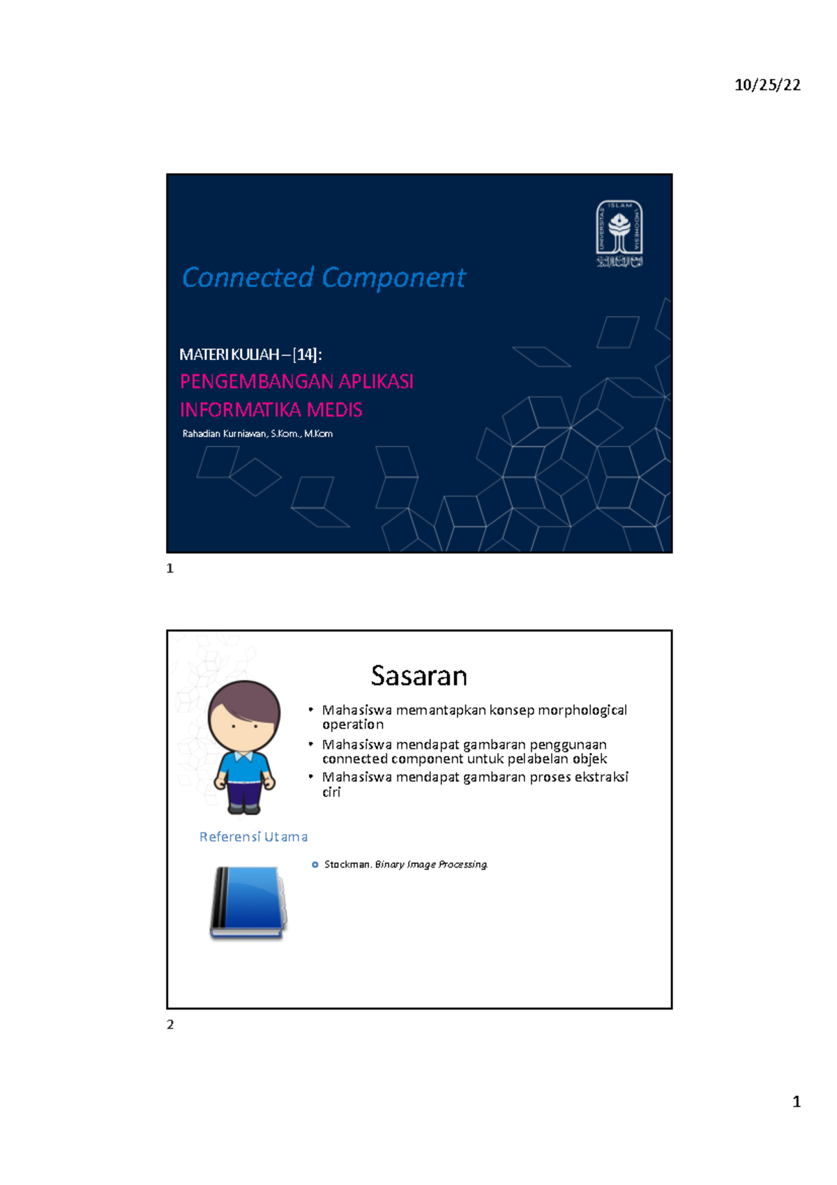 Connected Component - informatika medis - Rahadian Kurniawan, S., M ...