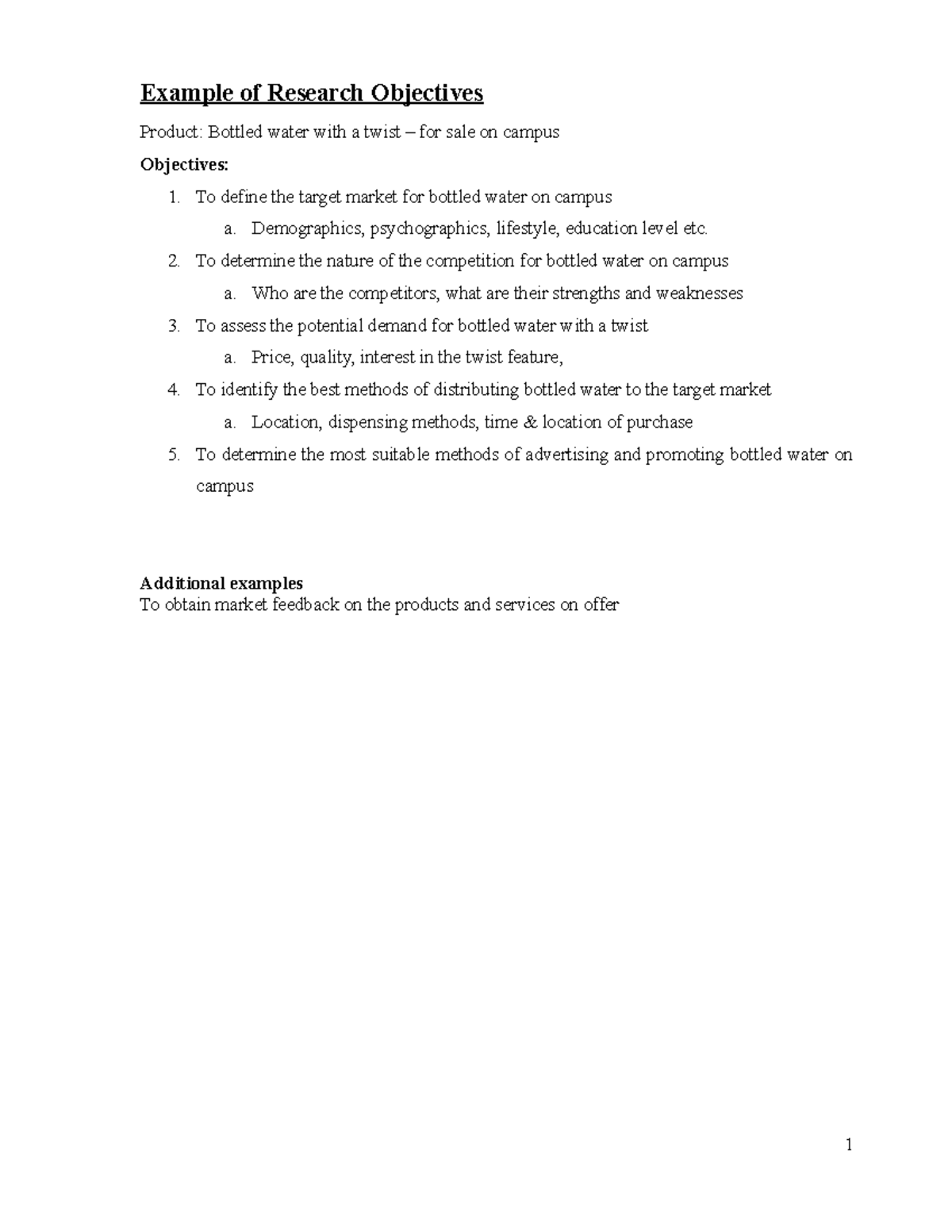 Research Objectives - example revised 2021 - Example of Research ...
