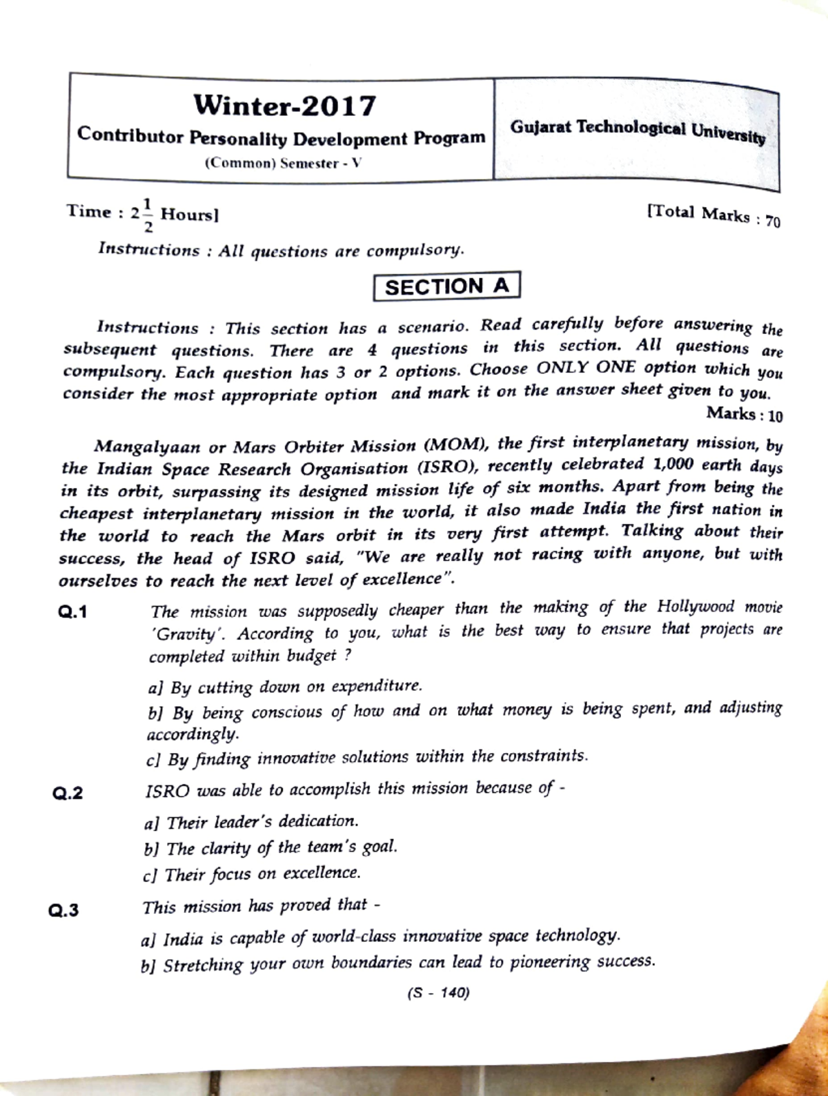2017 - gtu paper - Winter- Contributor Personality Development Program ...