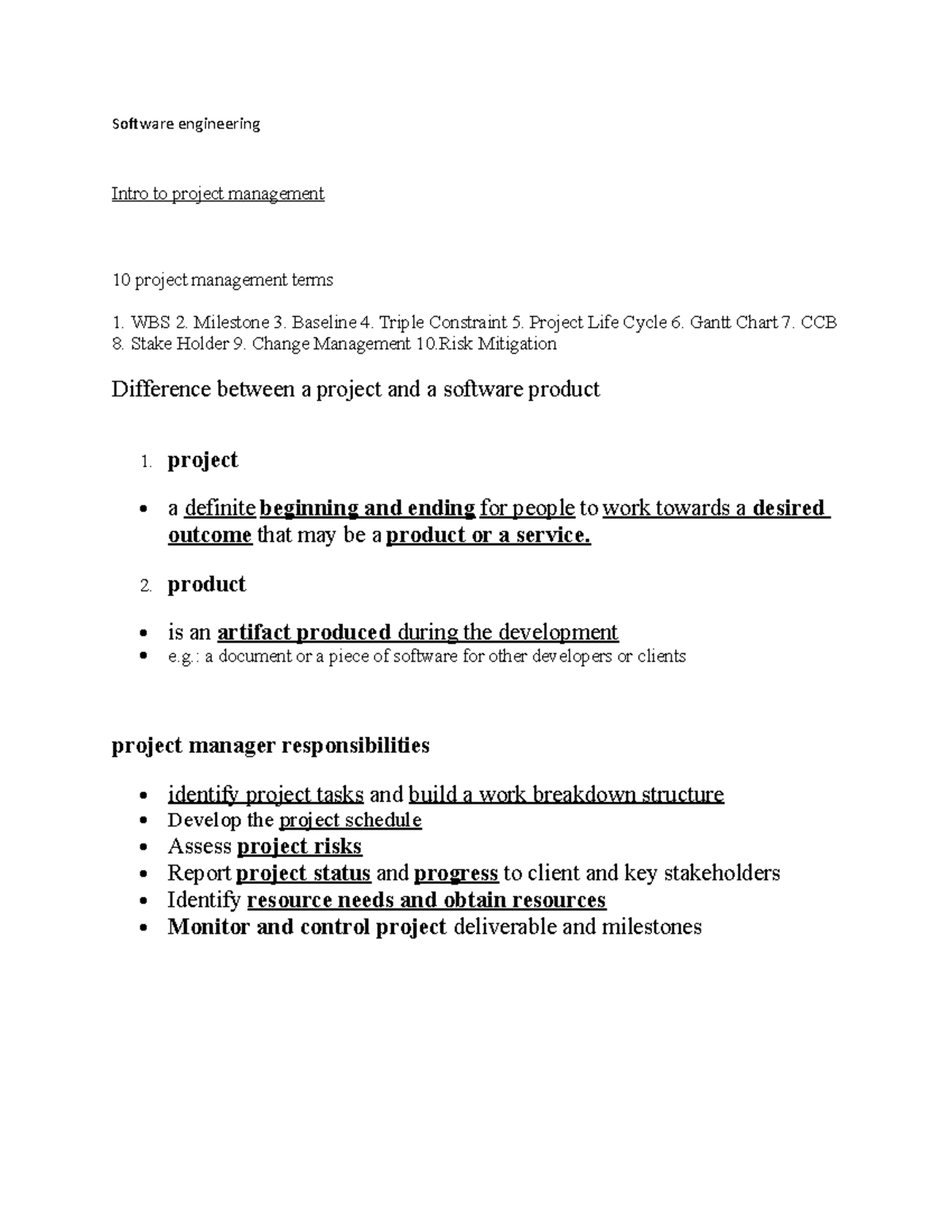 Software engineering - Software engineering Intro to project management ...