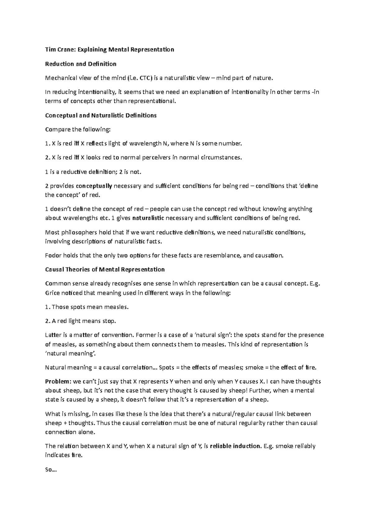 Tim Crane on Reducing Intentionality - Tim Crane: Explaining Mental ...